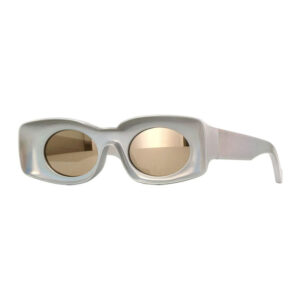 Loewe LW40033I Women's Sunglasses – Pearlescent Silver / Grey With Silver Flash Mirror, 49mm
