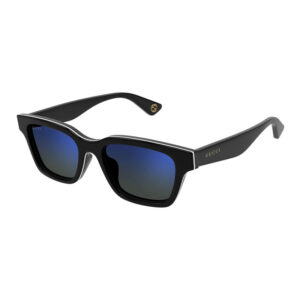 Gucci GG1641SA Men's Sunglasses β Shiny Black / Blue Mirror, 53mm