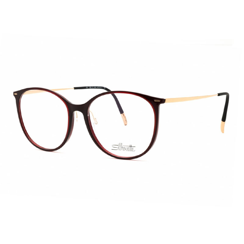 Silhouette ILLUSIONLITE1606/75 Unisex Eyeglasses – Dark Burgundy/Matte Gold, 54mm