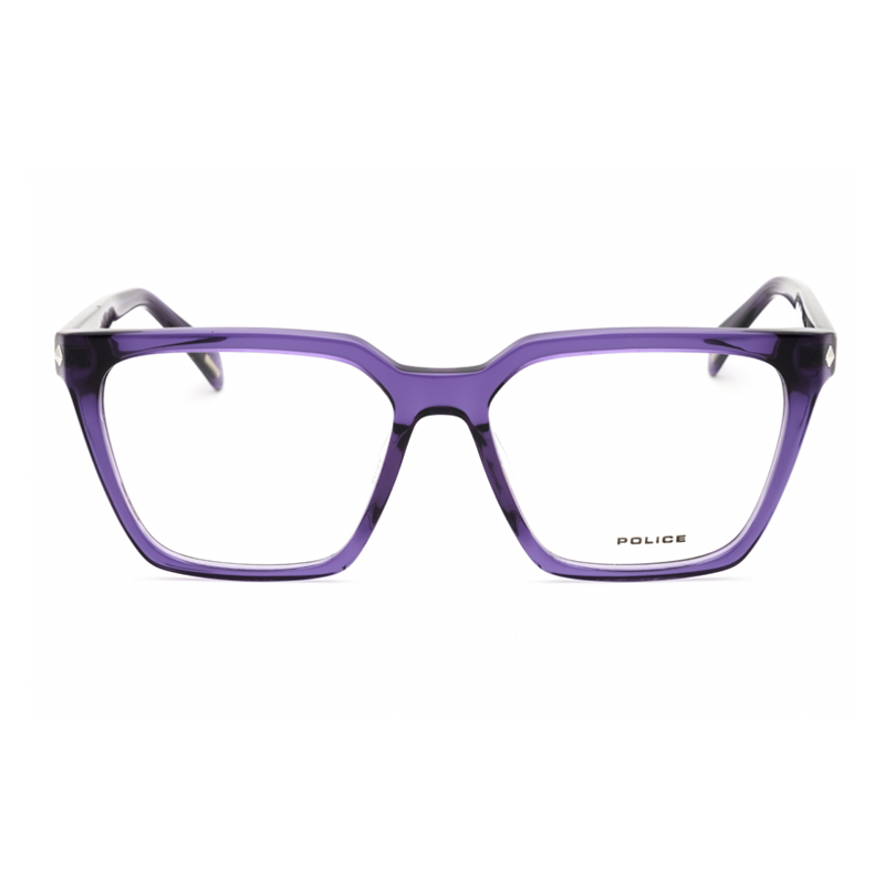 Police VPLG29 Women's Eyeglasses – Shiny Transparent Dark Purple, 53mm - Image 2