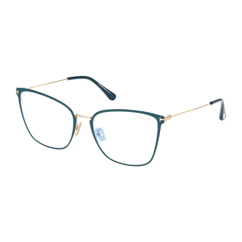 Tom Ford FT5839-B Women's Eyeglasses – Shiny Turquoise/Gold, 56mm