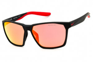 Nike NIKEMAVERICKTEAMIQ7244 Unisex Sunglasses – Matte Black / Road Red Mirror, 59mm