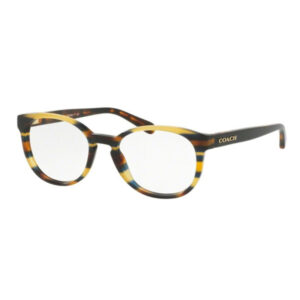 Coach HC6102 Women's Eyeglasses β Blue Honey Glitter Varsity Stripe, 51mm