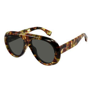 Gucci GG1909S Men's Sunglasses – Shiny Spotted Vintage Havana / Grey, 55mm