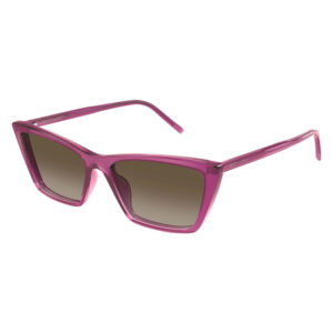 Saint Laurent SL737MICATHIN Women's Sunglasses β Transparent Cyclamen / Khaki Gradient, 54mm