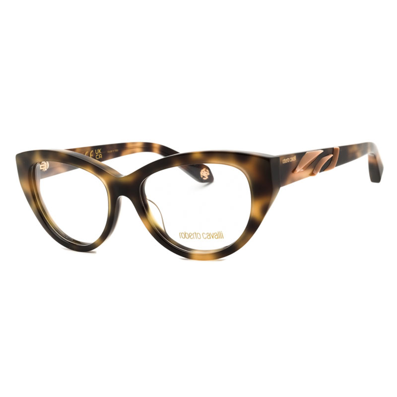 Roberto Cavalli VRC024M Women's Eyeglasses – Shiny Dark Havana, 53mm