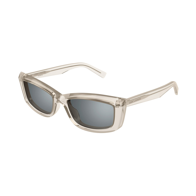 Saint Laurent SL658 Women's Sunglasses – Transparent Beige / Silver Mirror, 54mm