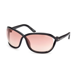 Tom Ford FT1069 Women's Sunglasses β Shiny Black / Violet Gradient Mirror, 68mm