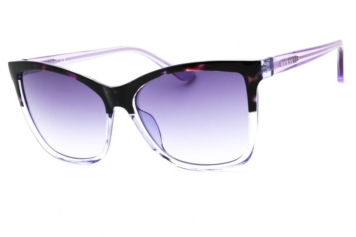 Guess GU7779 Women's Sunglasses – Transparent Violet/Violet Havana / Violet Gradient Mirror, 57mm