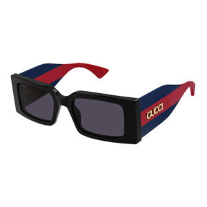 Gucci GG1860S Women's Sunglasses β Shiny Black/Blue/Red / Dark Violet, 52mm