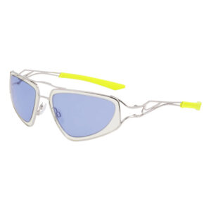 Nike NIKEVEILEV24048 Unisex Sunglasses – Silver / Blue, 63mm