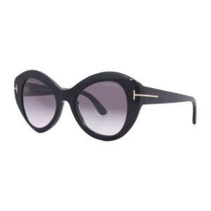 Tom Ford FT1084 Women's Sunglasses β Shiny Black / Gradient Smoke, 52mm