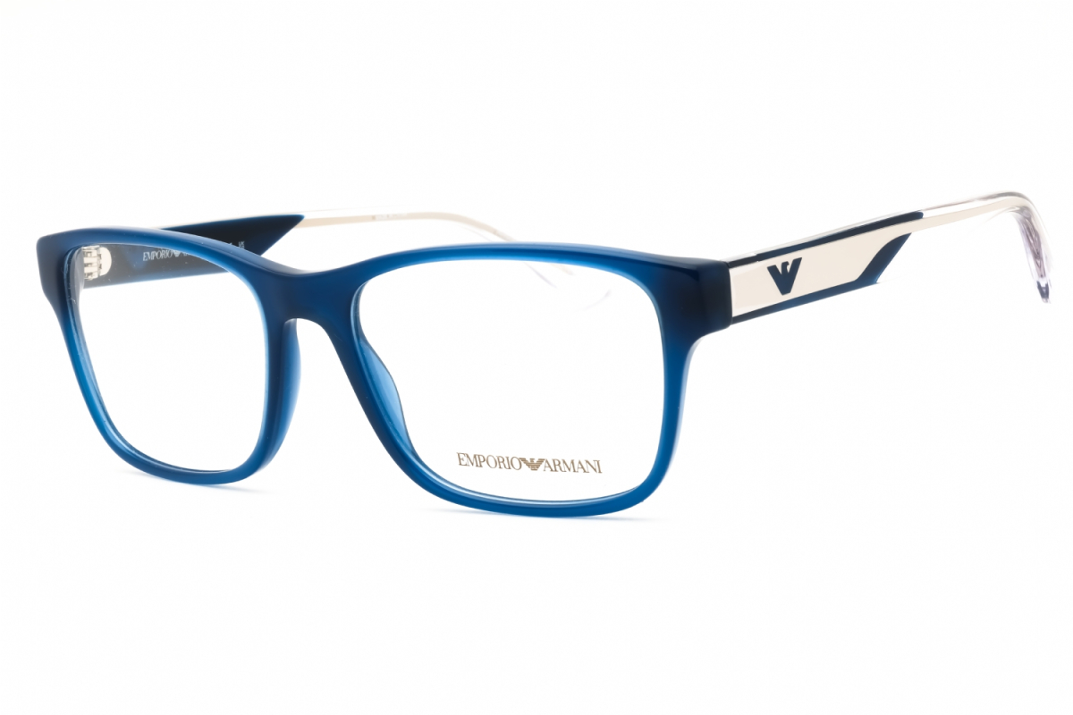 Emporio Armani EA3239 Men's Eyeglasses – Shiny Opaline Blue, 55mm