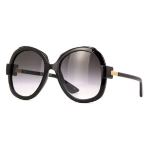 Gucci GG1432S Women's Sunglasses – Shiny Black / Grey Gradient, 57mm