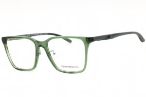Emporio Armani EA3232D Men's Eyeglasses – Shiny Transparent Olive Green/Matte Green, 56mm
