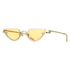 Gucci GG1603S Women's Sunglasses – Gold / Rose Mirror To Dark Yellow With GG Pattern, 53mm