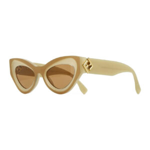 Fendi FE40146I Women's Sunglasses – Shiny Beige / Brown, 52mm