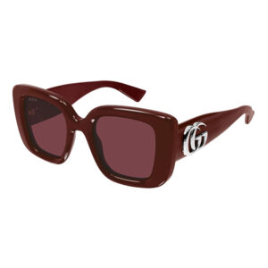 Gucci GG1975S Women's Sunglasses β Shiny Solid Burgundy / Solid Burgundy, 50mm