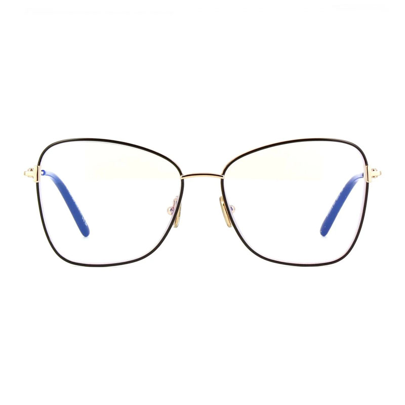 Tom Ford FT5906-B Women's Eyeglasses – Shiny Black/Gold, 55mm - Image 2