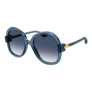 Gucci GG1432S Women's Sunglasses – Transparent Petrol Blue / Gradient Blue, 57mm