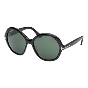 Tom Ford FT1282 Women's Sunglasses – Shiny Black / Green, 60mm