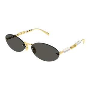 Gucci GG1922S Women's Sunglasses β Gold With White Pearl / Grey, 62mm