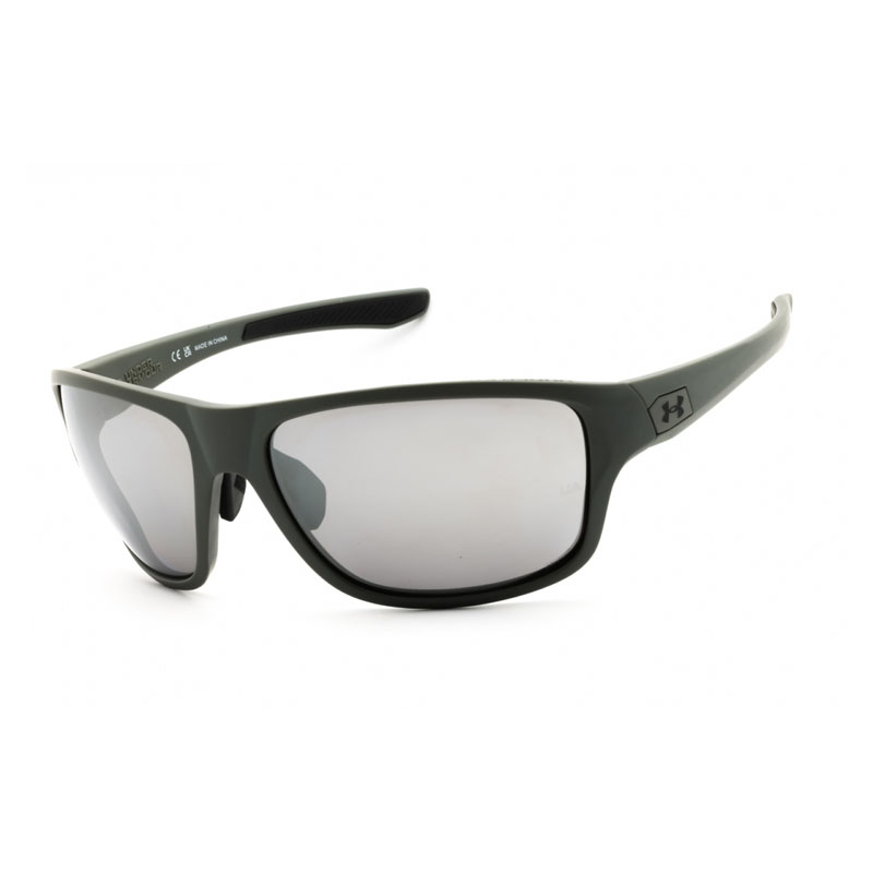 Under Armour UABATTLE/O Men's Sunglasses – Matte Olive Green / Silver Mirrored, 65mm