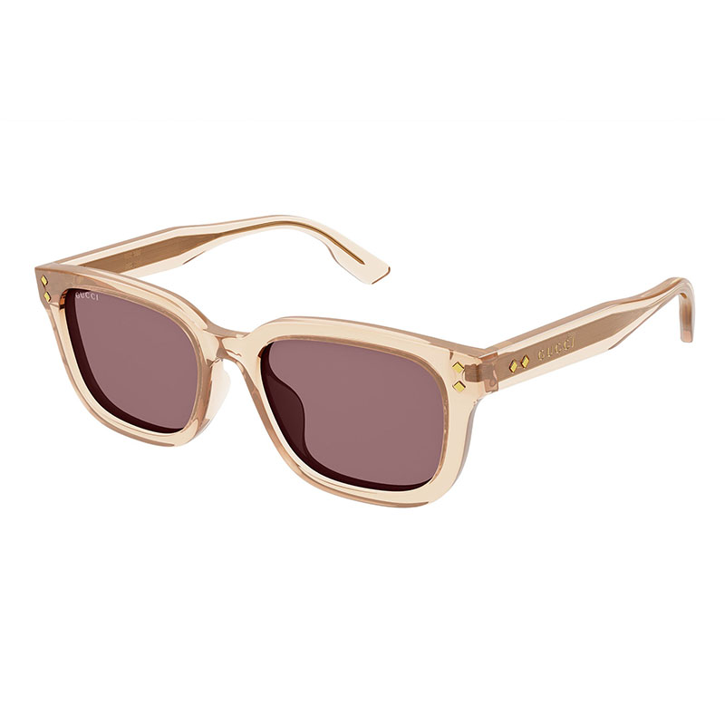 Gucci GG1605SK Women's Sunglasses – Shiny Transparent Light Orange / Solid Brick, 54mm