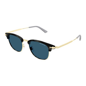 Montblanc MB0364S Men's Sunglasses β Grey/Gold / Blue, 49mm
