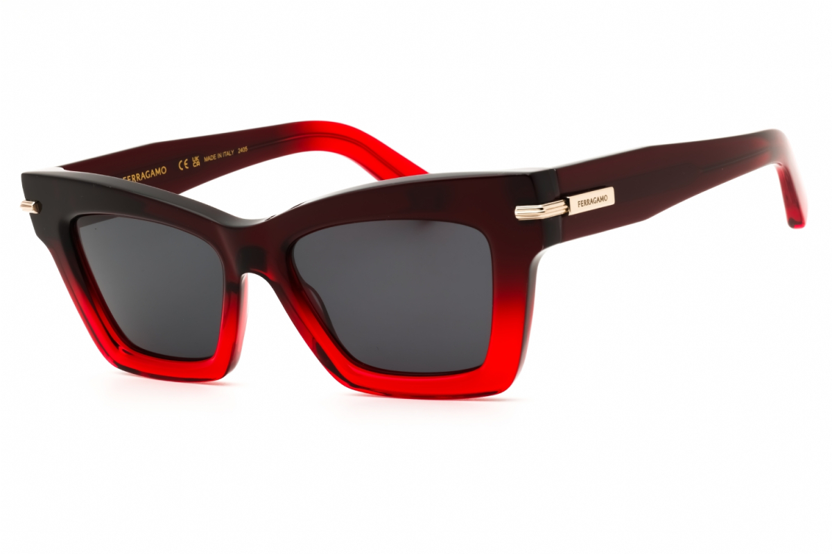Salvatore Ferragamo SF2031S Women's Sunglasses – Gradient Dark Red Transparent / Smoke, 52mm