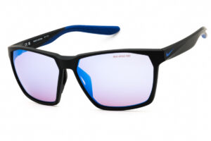 Nike NIKEMAVERICKTEAMIQ7244 Unisex Sunglasses – Matte Black / Road Blue Mirror, 59mm