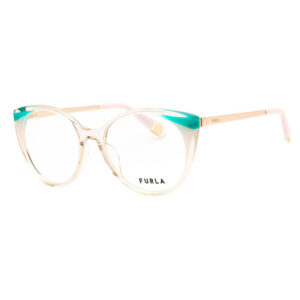 Furla VFU722V Women's Eyeglasses β Shiny Transparent Old Rose, 53mm