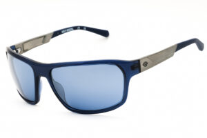 Harley Davidson HD00027 Men's Sunglasses – Shiny Blue / Blue Mirror, 61mm