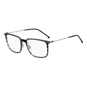 Hugo Boss BOSS1484 Men's Eyeglasses β Striped Grey Ruthenium, 56mm