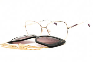 Missoni MIS0178/CS Women's Sunglasses – Rose Gold / Clear With Pink Doubleshade Clip-on Lenses, 55mm