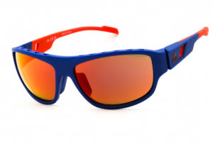 Adidas SP0045 Men's Sunglasses – Matte Blue / Roviex Mirror, 61mm