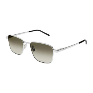 Saint Laurent SL529 Unisex Sunglasses β Silver / Green Gradient Mirror, 52mm