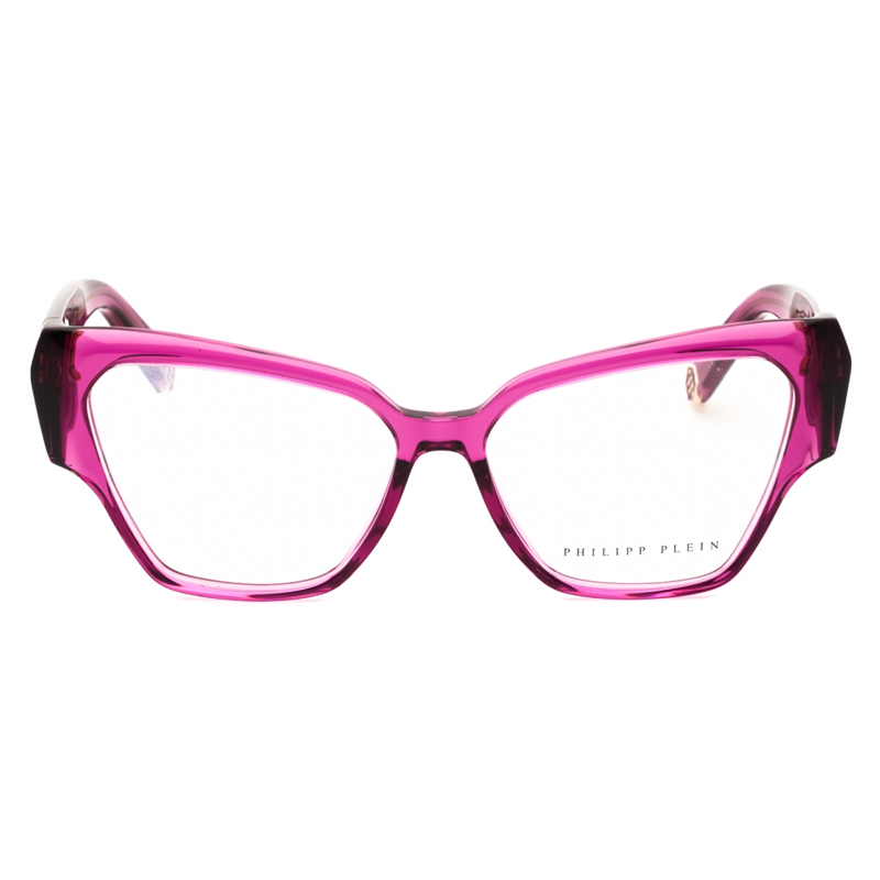 Philipp Plein VPP100 Women's Eyeglasses – Shiny Transparent Cyclamen, 55mm - Image 2