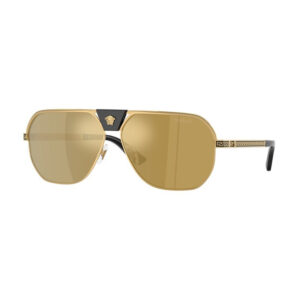 Versace VE2294 Men's Sunglasses β Gold / Brown With Gold Mirror, 61mm
