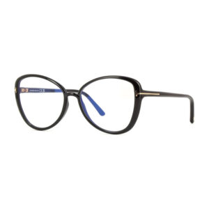 Tom Ford FT5907-B Women's Eyeglasses β Shiny Black, 55mm