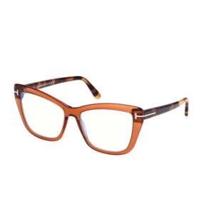 Tom Ford FT5826-B Women's Eyeglasses β Shiny Dark Brown, 55mm