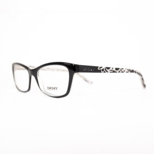 DKNY DY4649 Women's Eyeglasses – Black Wayfarer With Floral Cut, 51mm