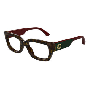 Gucci GG1666O Women's Eyeglasses – Havana With Red, 53mm
