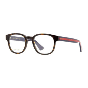 Gucci GG0927O Men's Eyeglasses – Dark Havana With Blue And Red Stripe, 49mm