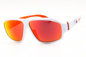 Adidas SP0025 Unisex Sunglasses – White / Roviex Mirror, 62mm