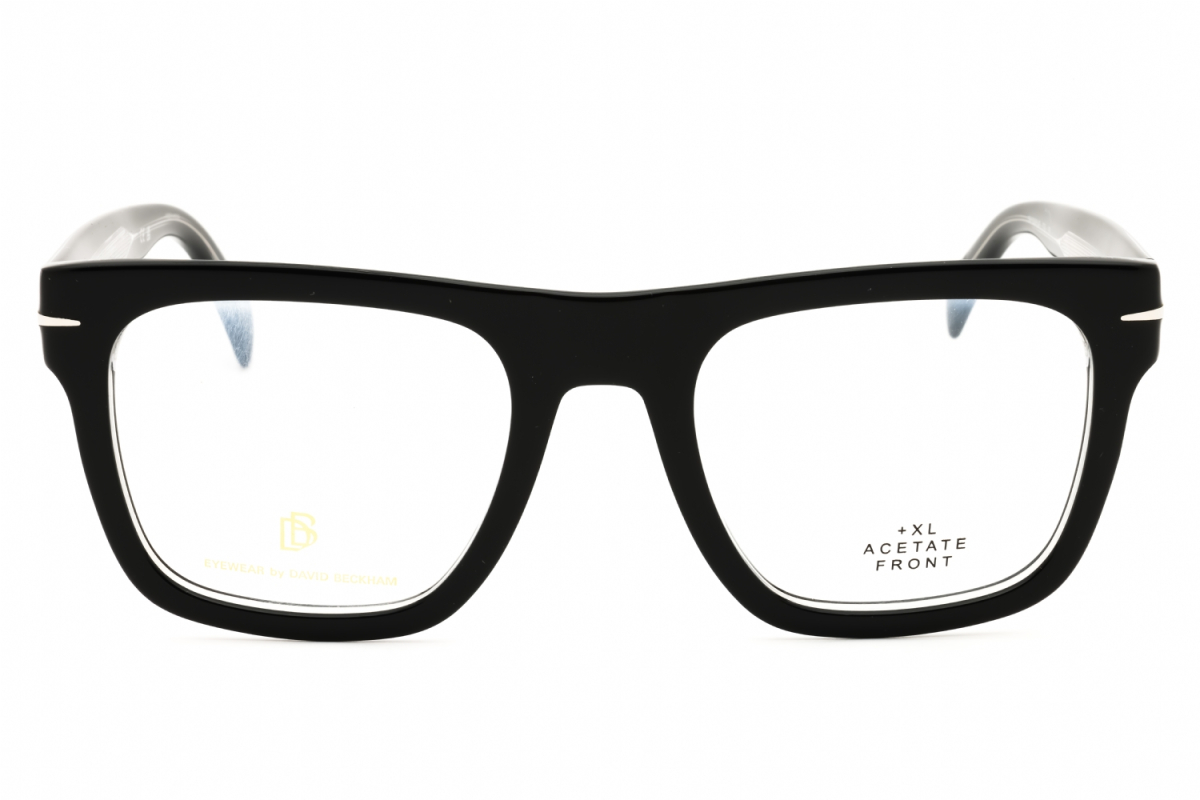David Beckham DB7020/FLAT Men's Eyeglasses – Black On Clear, 51mm - Image 2