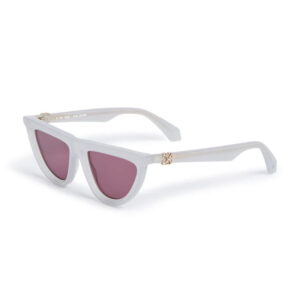 Off-White OERI13VJASPER Unisex Sunglasses – Shiny Light Grey / Burgundy, 53mm