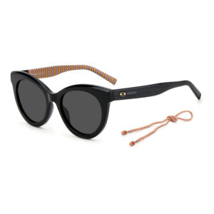 M Missoni MMI0090/S Women's Sunglasses – Shiny Black / Grey, 52mm