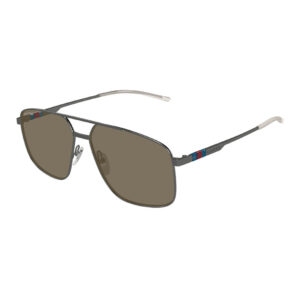 Gucci GG1676S Men's Sunglasses β Shiny Dark Ruthenium / Brown, 60mm