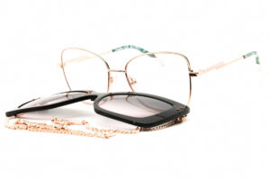 Missoni MIS0178/CS Women's Sunglasses β Gold Copper / Clear With Green Pink Clip-on Lenses, 55mm